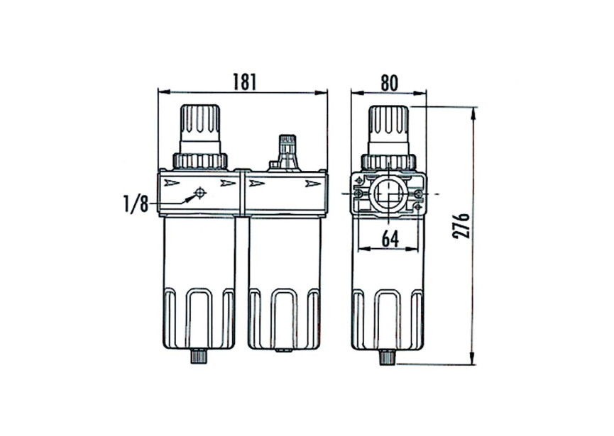 CONTIMAC Drukregelaar met waterafscheider en olienevelaar 1" int.