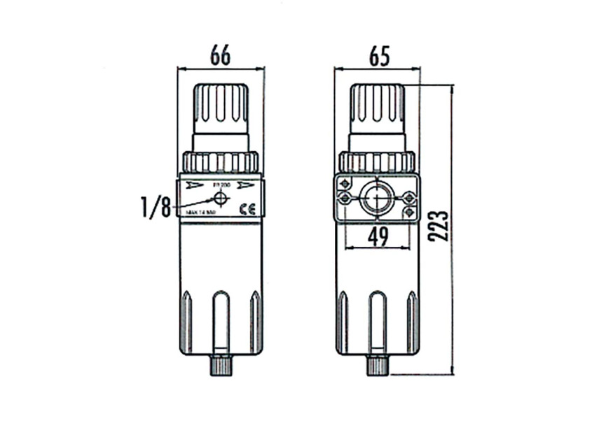CONTIMAC Drukregelaar met waterafscheider 1/2"