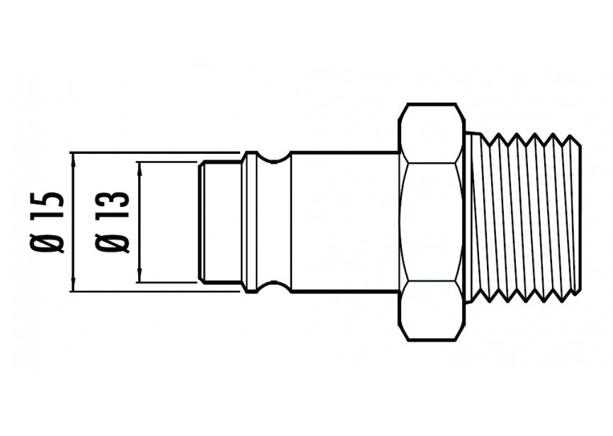 CONTIMAC Industriële steeknippel in verhard staal voor hoog debiet - slangpilaar 9mm (per stuk)