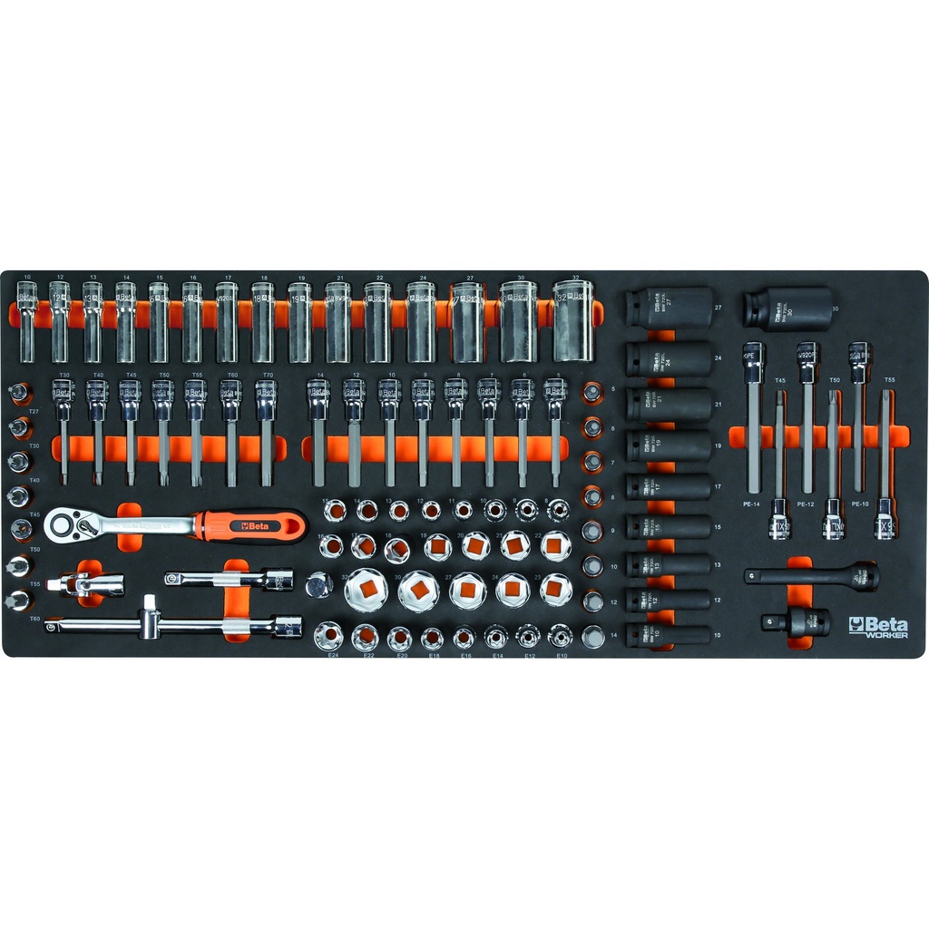 Lade 3 - Doppen & Ratelsleutels 1/4" & 3/8" (214 tools)