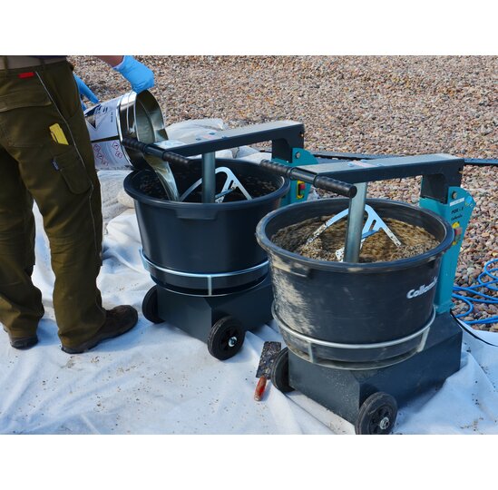 Collomix Roterende kuip menger POX-S, 0,75 kW/230 V, 50 tpm, nuttige hoeveelheid 50 kg, incl. speciekuip