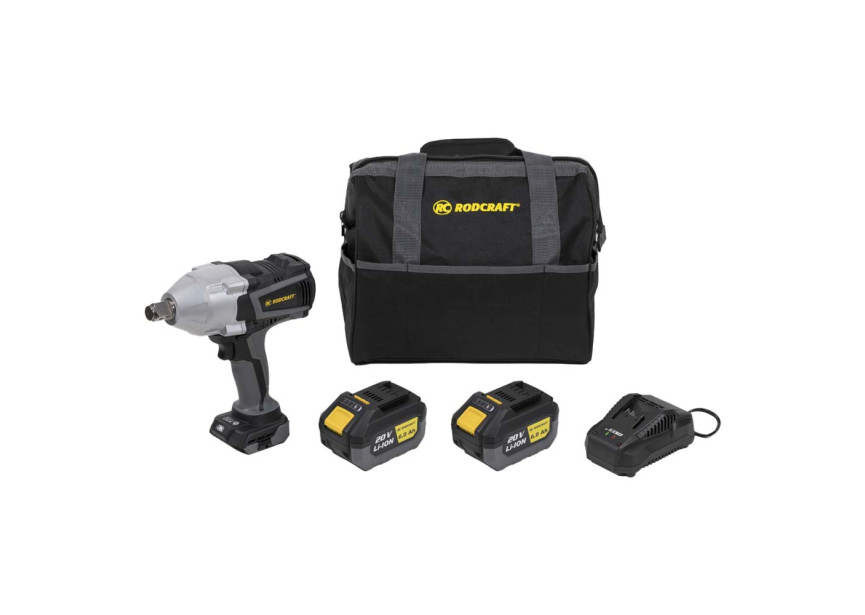 RC9087 SLAGMOERSLEUTEL OP BATTERIJ  3/4" + 2 BATTERIJEN 6Ah + LADER + BAG