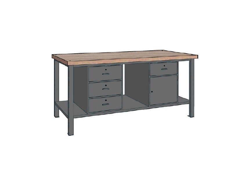 WP 107 S/BC | Professionele Werkbank 2000 mm | Ladenblok en Onderkast - 770222