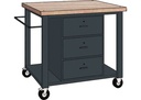 WP 142/B | Mobiele Werkbank 1000mm | 3 Lades en Houten Werkblad - 770296