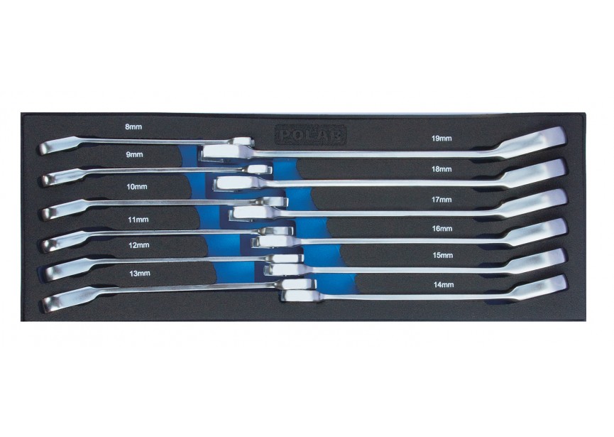 MOD. 1807 Ringsteekratelsleutels van 8 tot 19mm - 12 delig