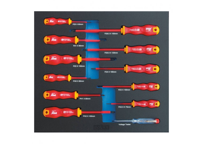 POLAR | MOD. 1860 Geisoleerde Schroevendraaierset - 12 - 1860-0012