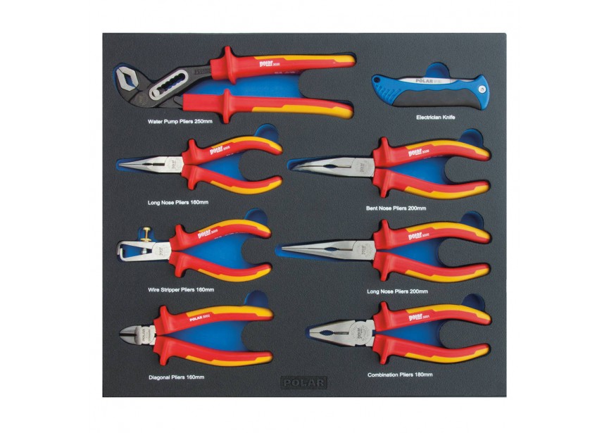 POLAR | MOD. 1861 Geisoleerde Tangenset - 8 DELIG - 1861-0008