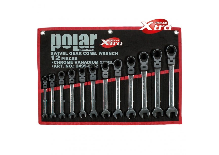 Set Scharnierende Ringratelsleutels | 8-19mm | 12-delig - 2495-0012