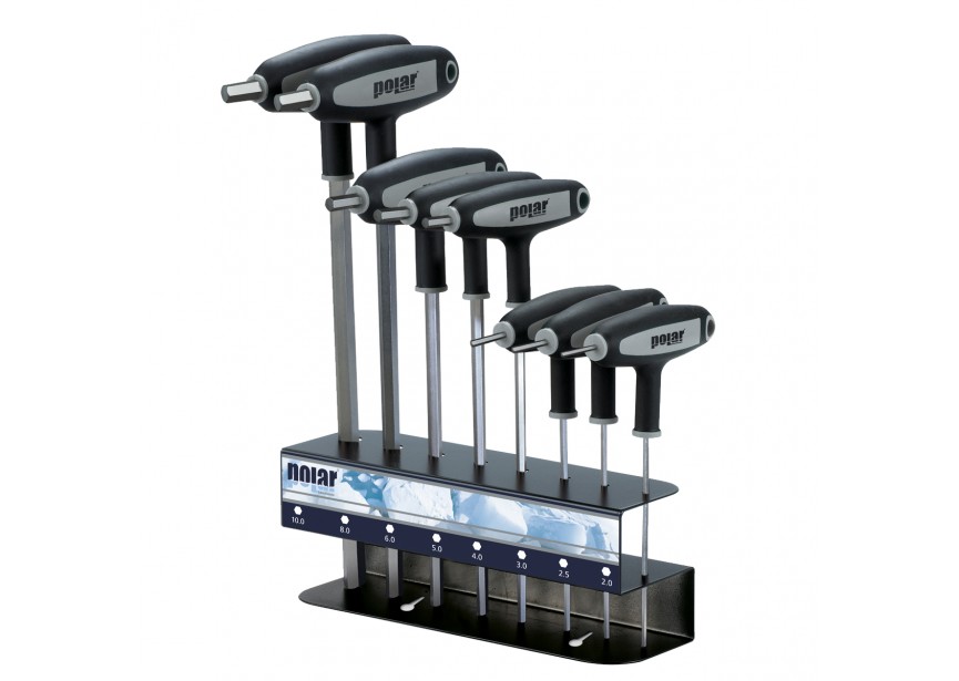 Set T-hendel schroevendraaiers - 6 kant - 8 delig