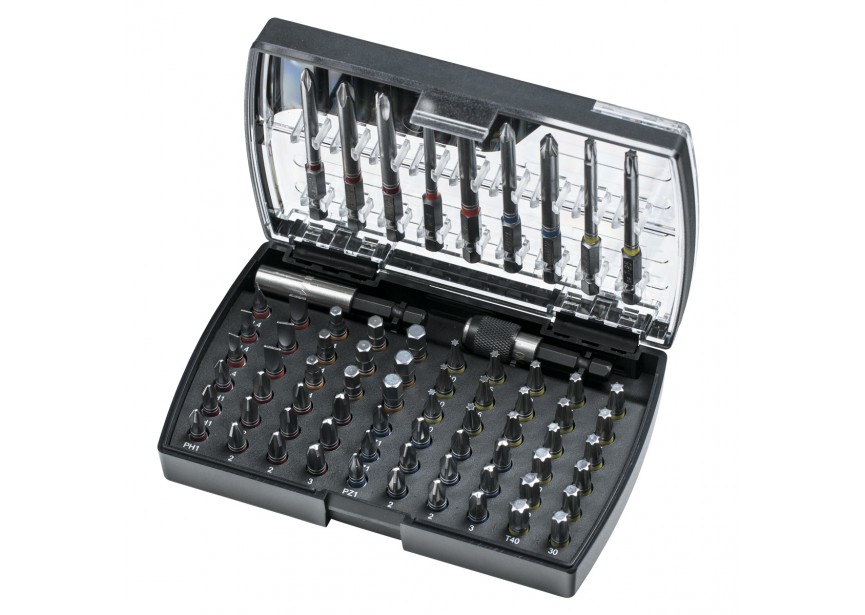 Set bits 1/4" - 71 delig | Inclusief magnetische bithouders - 4590-0071
