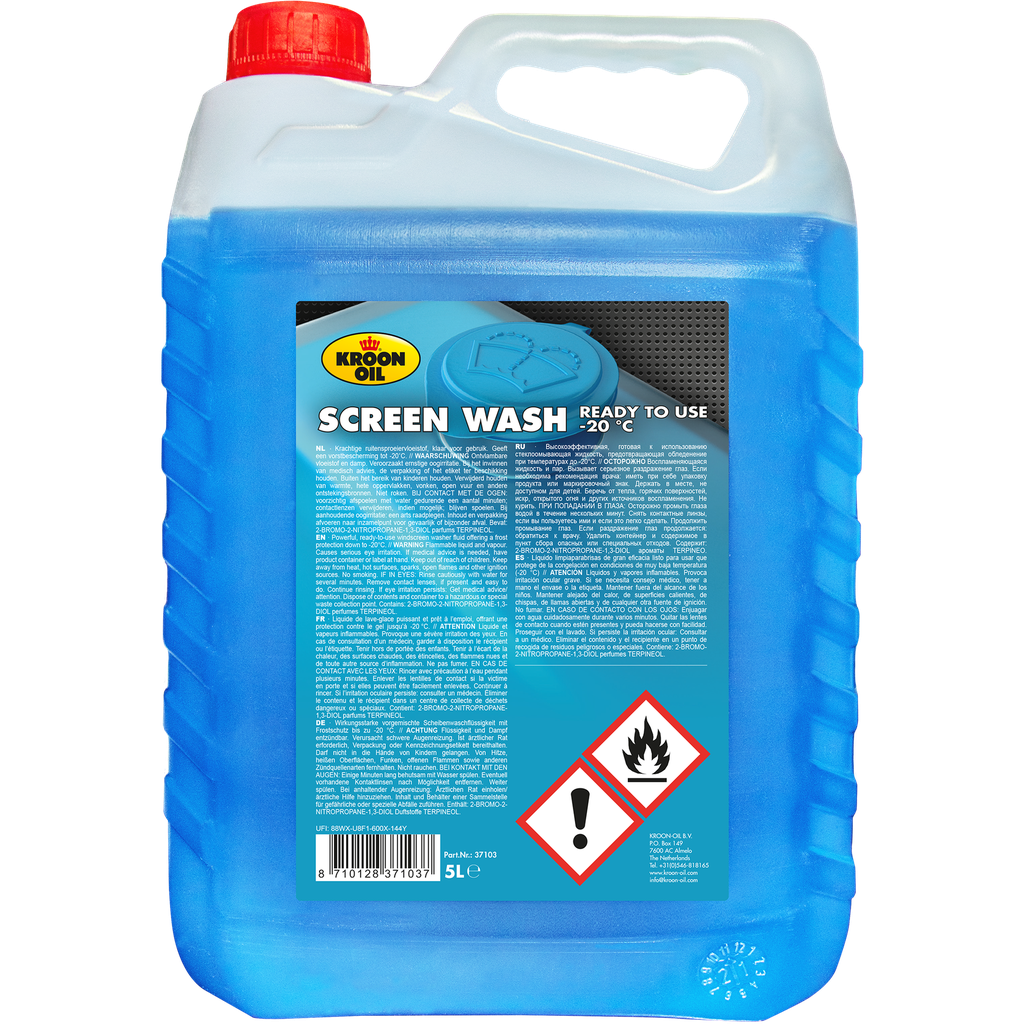 Kroon-Oil Screen Wash -20°C | Ruitensproeivloeistof | Vorstbestendig - 39670