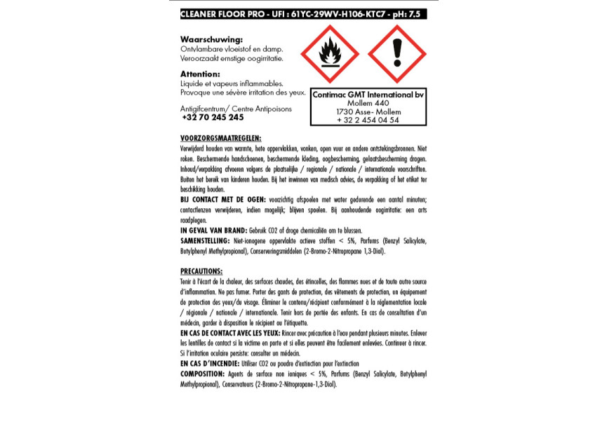 Cleaner Floor Pro | Vloerreiniger | Laagschuimend voor alle vloertypes - 6500040