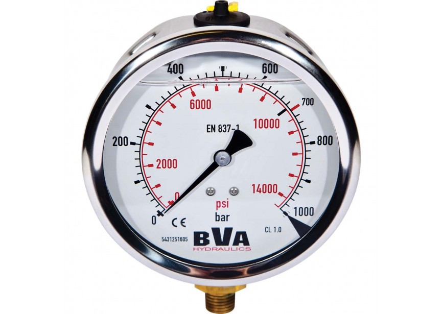 BVA GBW12100 | Manometer | 105mm met 1/4" NPTF aansluiting - 658030006