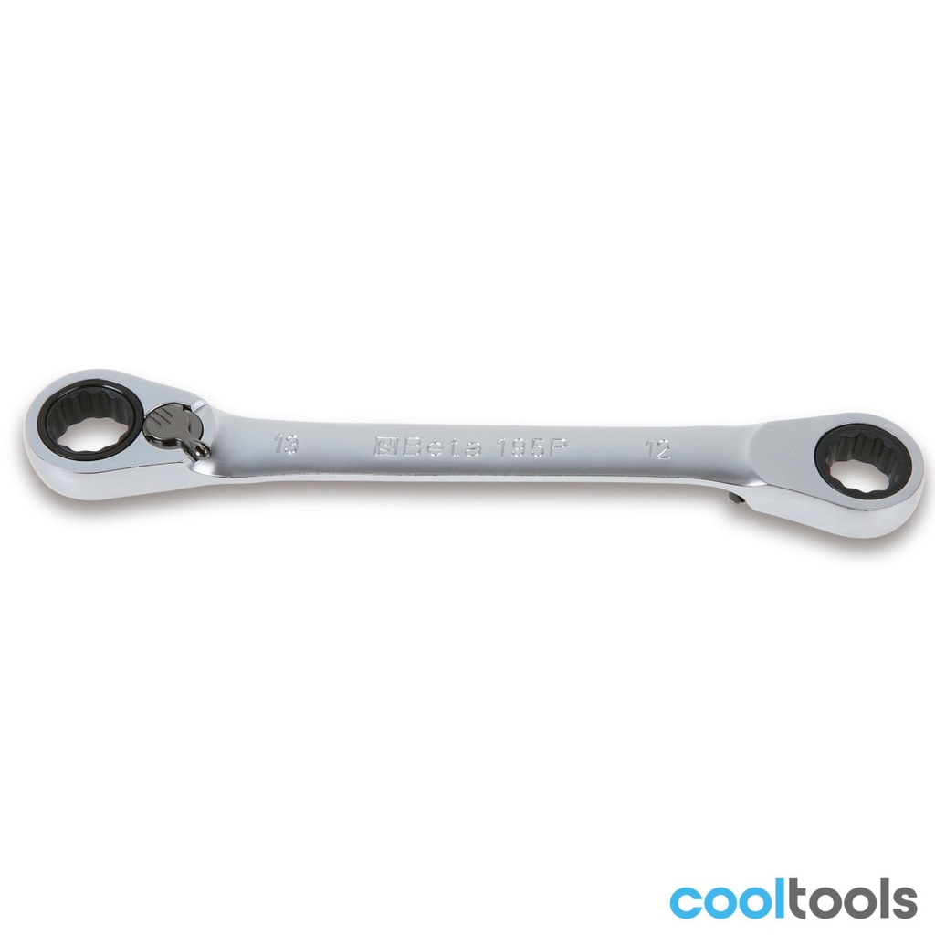 Beta 195P Ringratelsleutels twaalfklant met 15° gebogen uiteinden | M 10-19 mm
