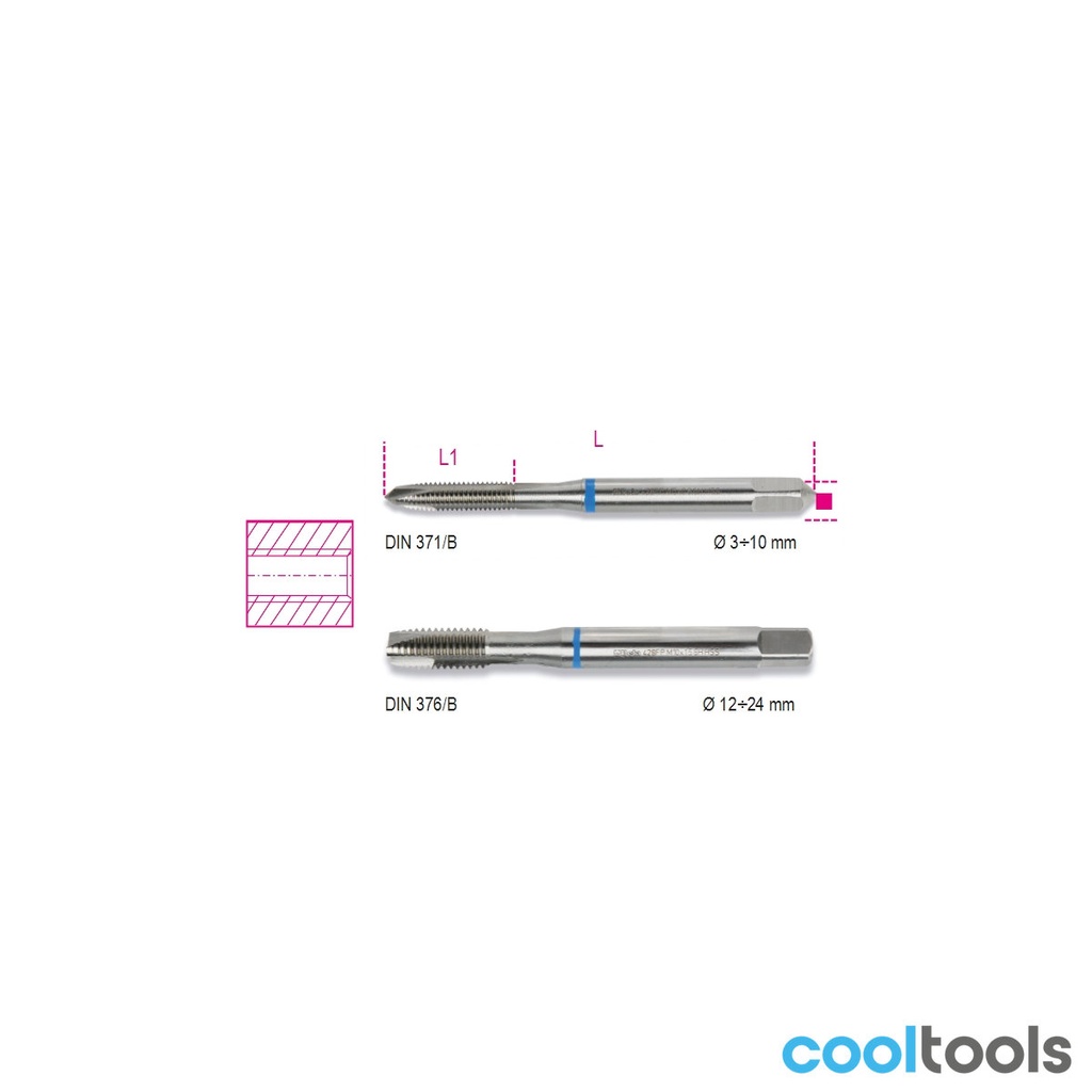 Beta 428FP Machinetappen voor doorlopende gaten HSS