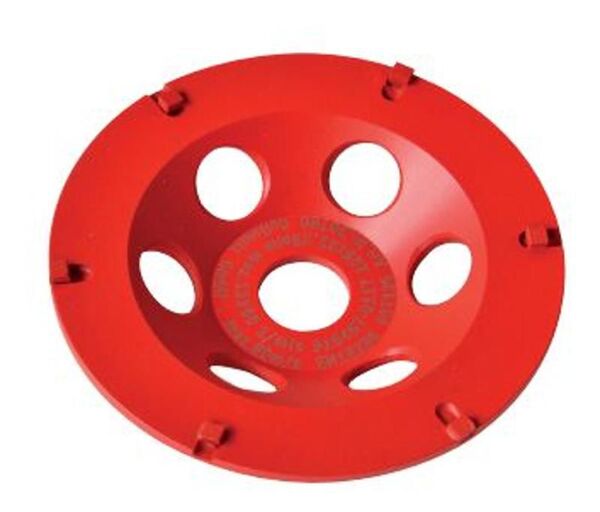 Collomix Slijpkom PST 125 Strap-it (rood), Ø 125 mm, H = 22 mm, b.v. voor (epoxy) afdichtingen, bitumen, incl. lamellenring-set
