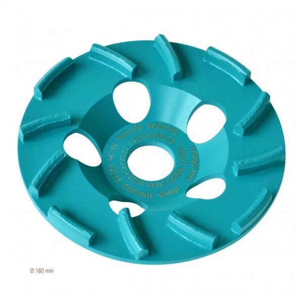Collomix Slijpkom BST 180 Cyclon (turquoise), Ø 180 mm, H = 30 mm, b.v. voor oud beton, harde dekvloer, incl. lamellenring-set