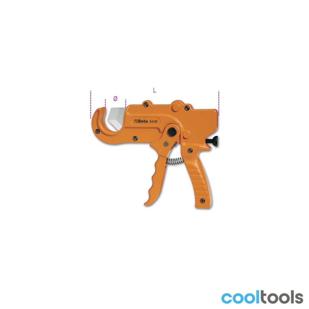 Beta 341B | Pijpsnijder met ratel voor kunststof pij - 003410051