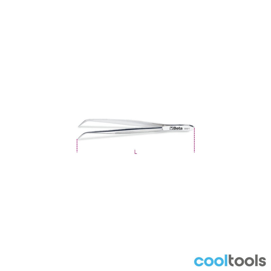 Beta 991 | Pincet met gebogen smalle gegroefde bekk - 009910001