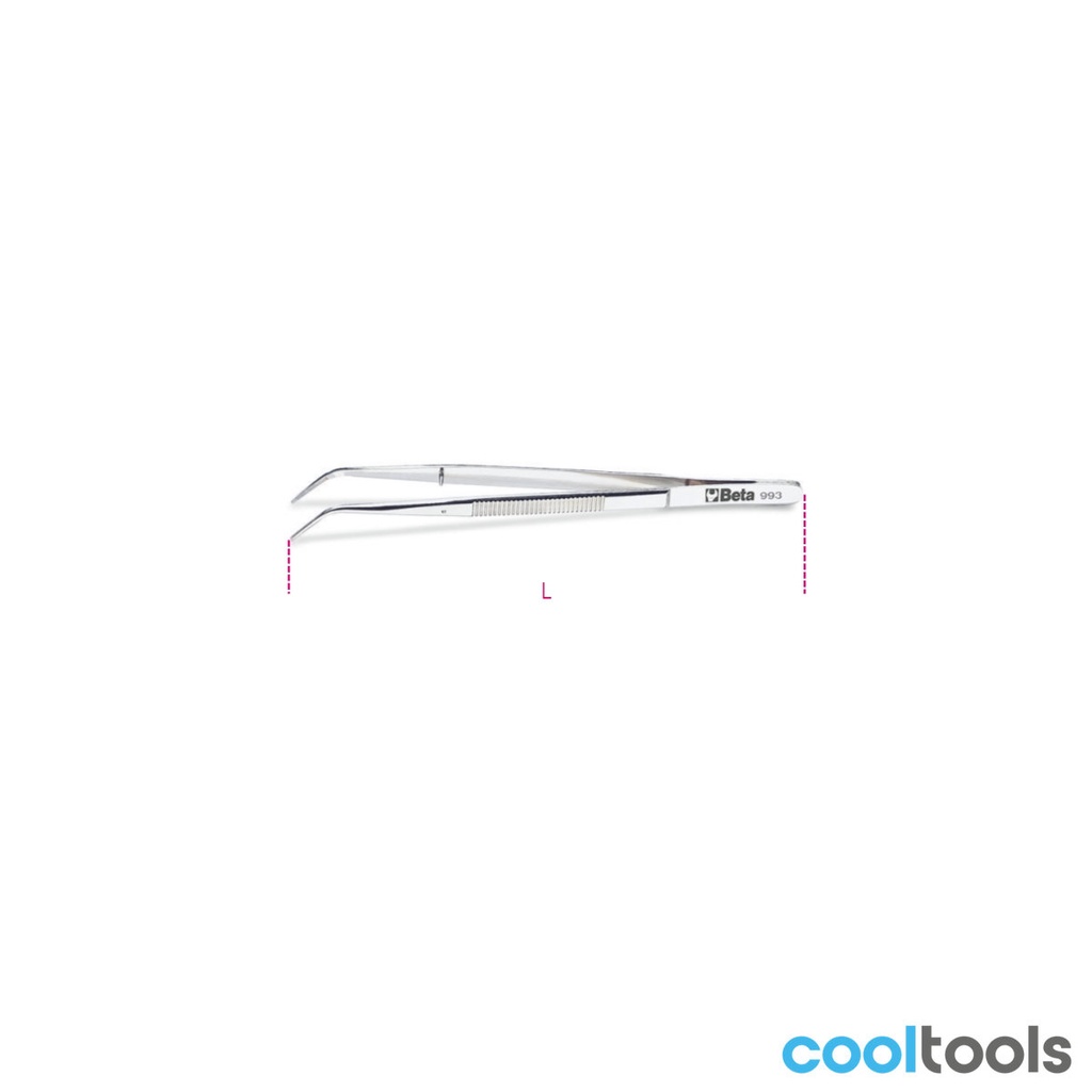 Beta 993 | Pincet met gebogen smalle gegroefde bekk - 009930001