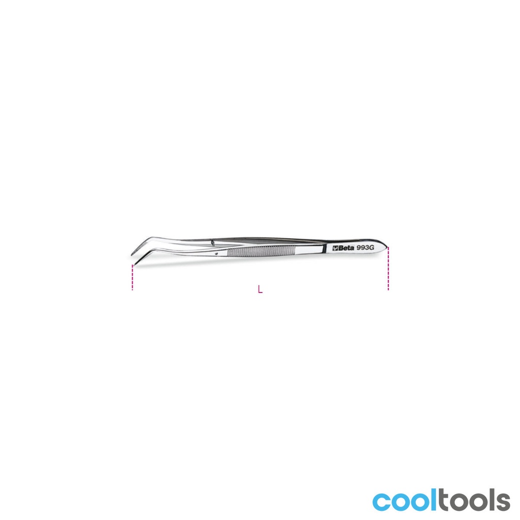 Beta 993G | Pincet met gebogen smalle gegroefde bekk - 009930030