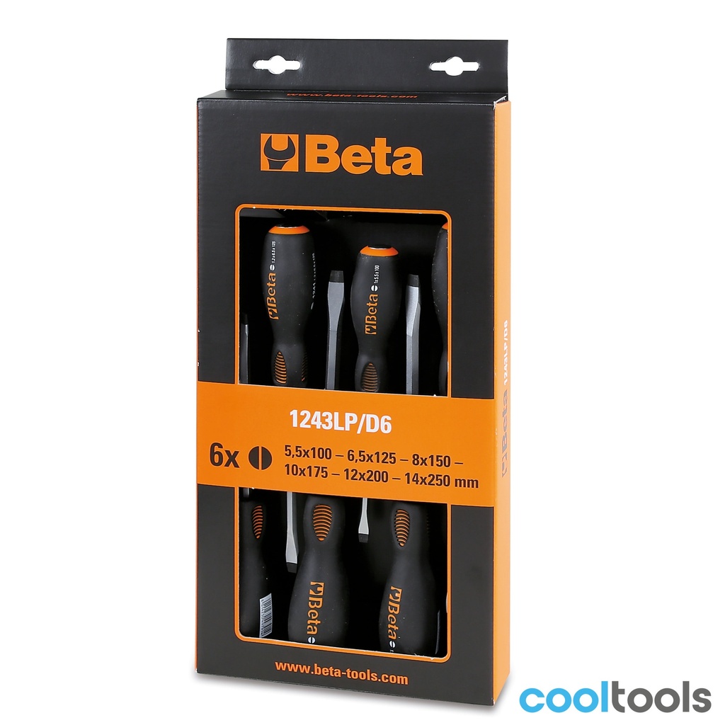 Beta 1243LP/D6 | set van 6 schroevendraaiers met stalen k - 012430016