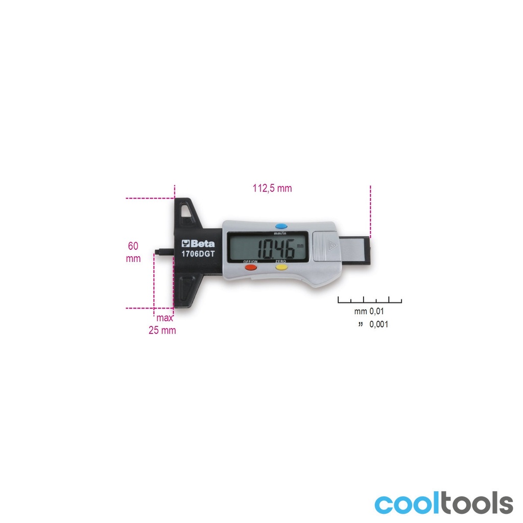 Beta 1706DGT | digitale profiel meter voor banden - 017060011