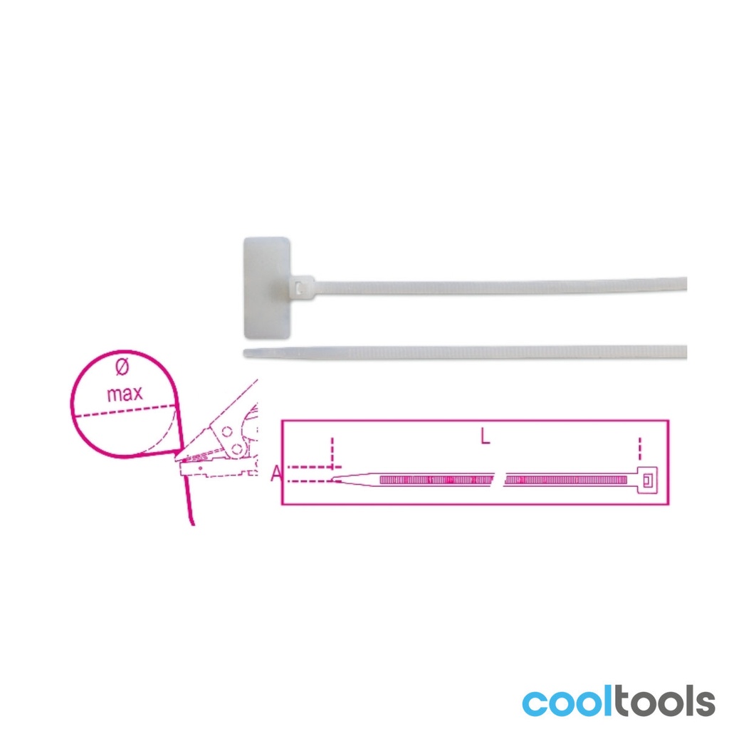 Beta 1748-BT3 | Nylon bindstrips met los markeerlabel - BMBT11125