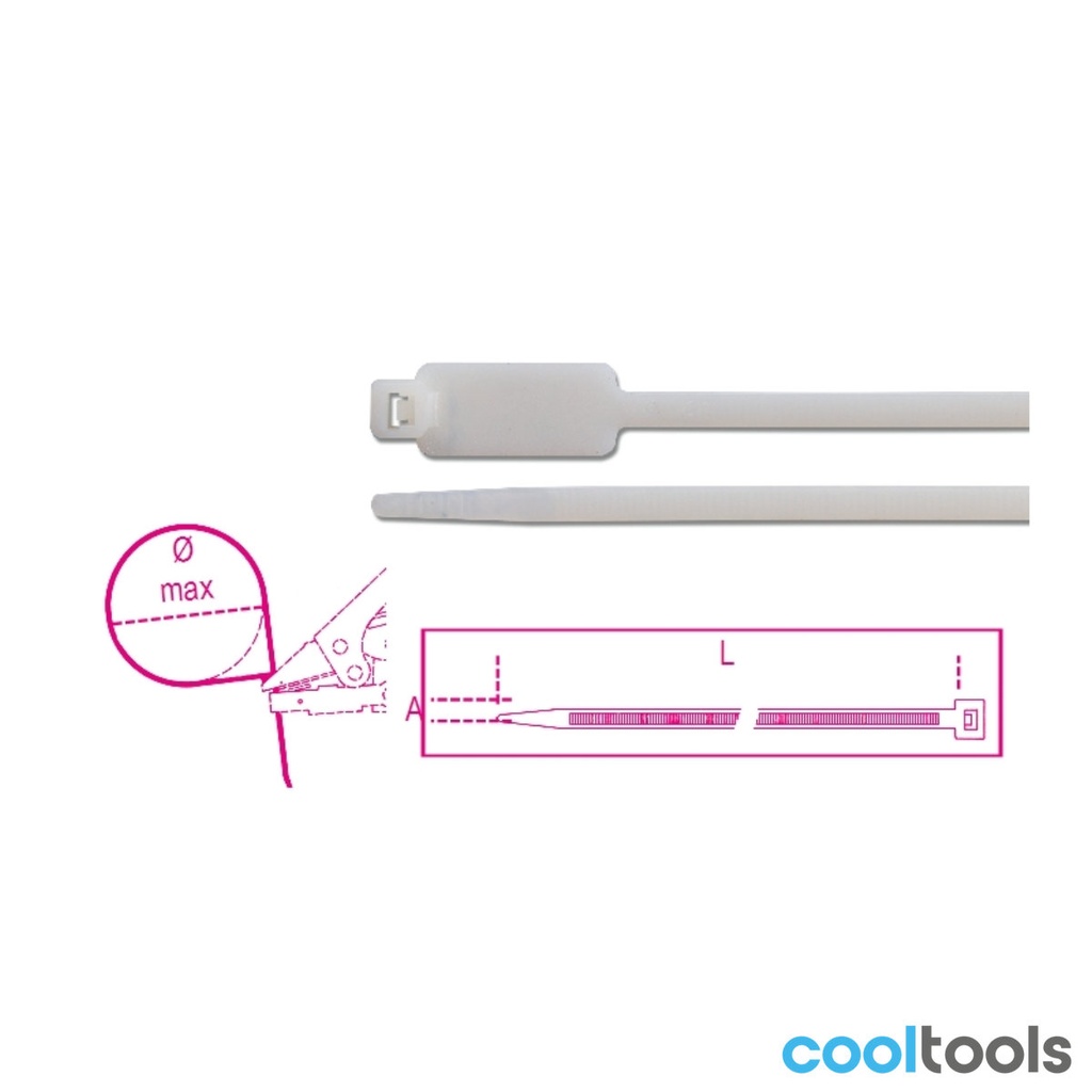 Beta 1748-BT2 | Nylon bindstrips met verticaal markeer l - BMBT12248