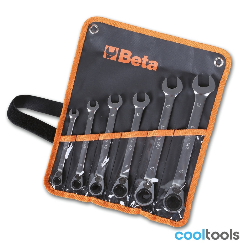 Beta 142/B 6-delige set omschakelbare ratelringsteeksleutels