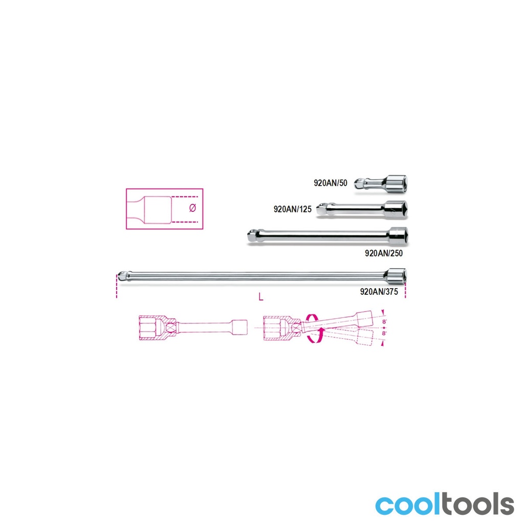 Beta 920AN 1/2” verlengstukken