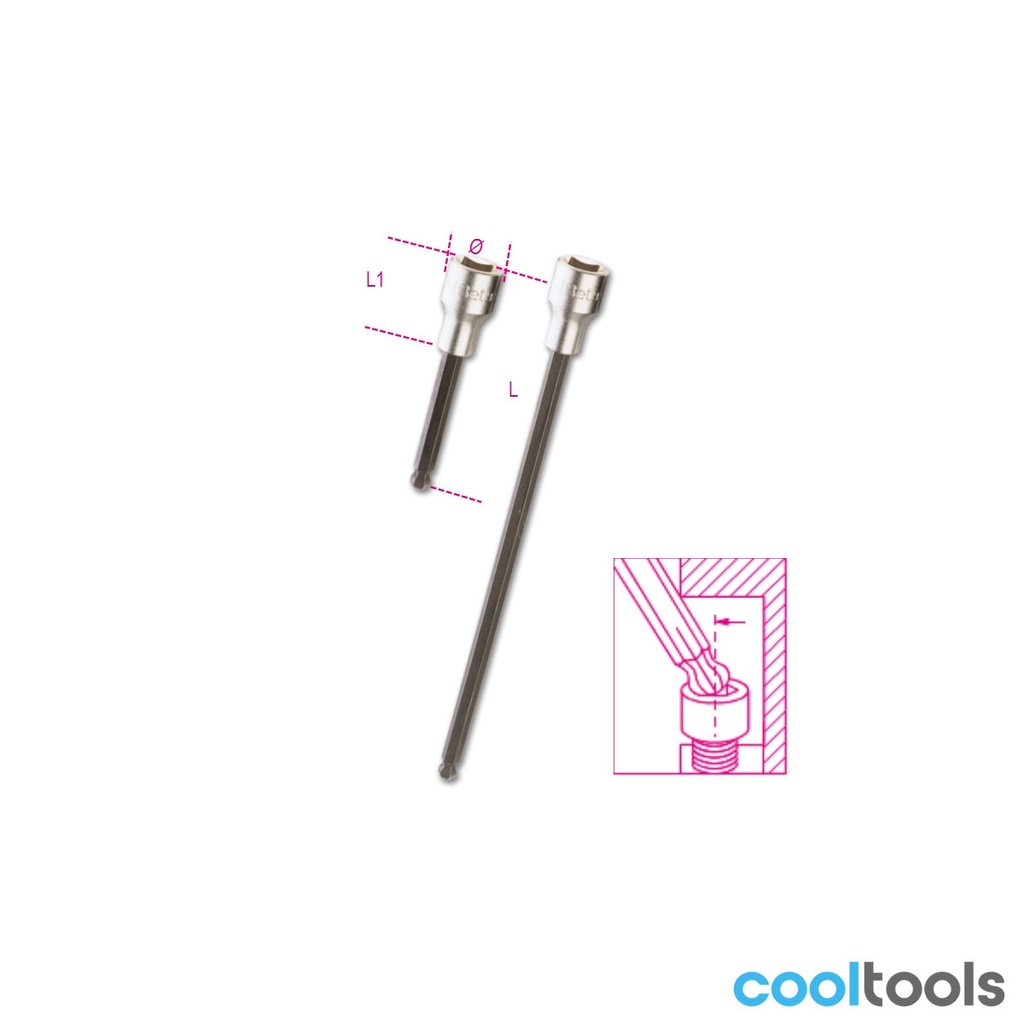 Beta 920BP Dopsleutels met kogelkop aansluiting voor inbussch