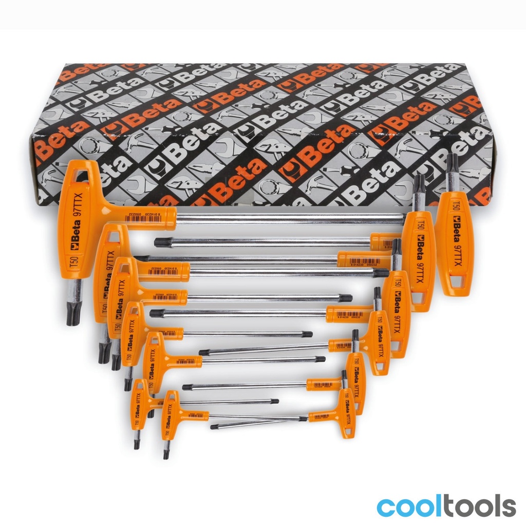 Beta 97TTX/S set gebogen steeksleutels met handgreep voor Torx®