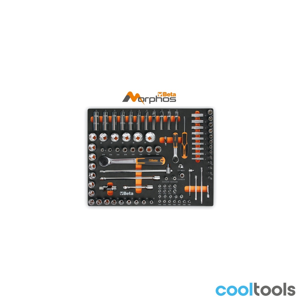 Beta MM100MH EVA-foam inlegmodule met lange doppen van 1/4" en