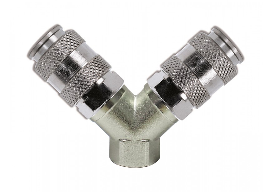 Persluchtverdeler 3 x 3/8" (incl. universele snelkoppelingen)