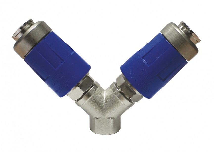 Persluchtverdeler 3 x 3/8" (incl. veiligheidskoppelingen)