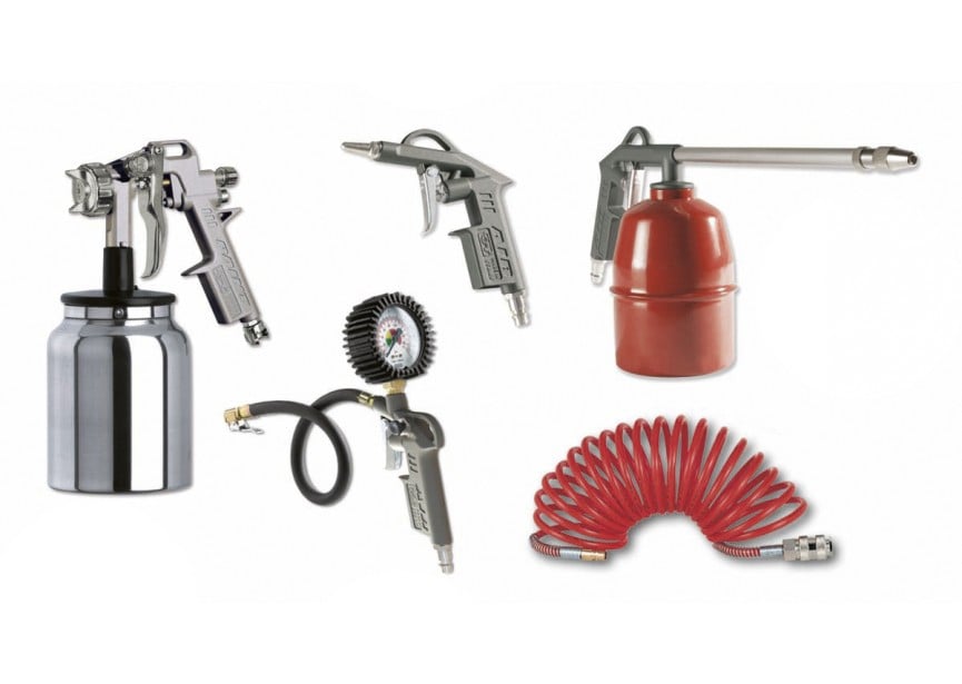 5-Delige Persluchtkit | Metalen Uitvoering | Compleet Startersset - 28620