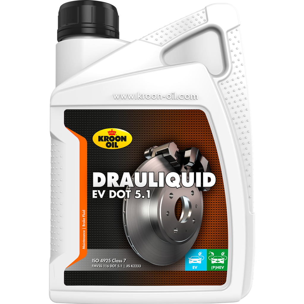 Kroon-Oil Drauliquid-EV DOT 5.1 | Synthetische Remvloeistof | ISO Class 7 - 40246