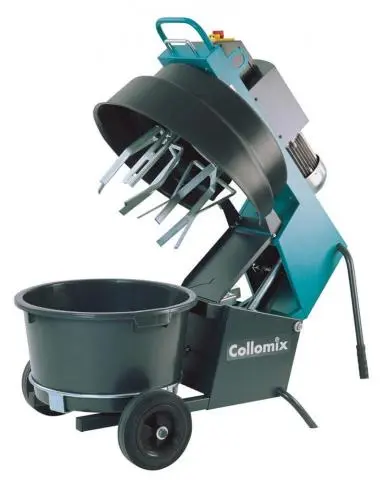 Collomix Dwangmenger XM 2 - 650, 1,5 kW, 50 Hz, 400 V, compleet met speciale mengkuip 65 liter, 1 set mengwerken 3-dlg., andafstrijker met gummi lip